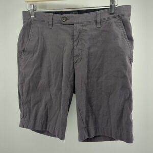 Ted Baker London Shorts Gray Pockets Classic Preppy Golf Casual Grid Chino 32R